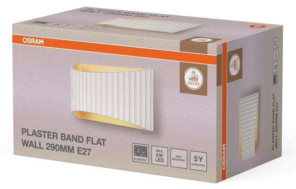 Dekorativní nástěnné svítidlo 1xE27, Bílá, 290 mm, plochý design