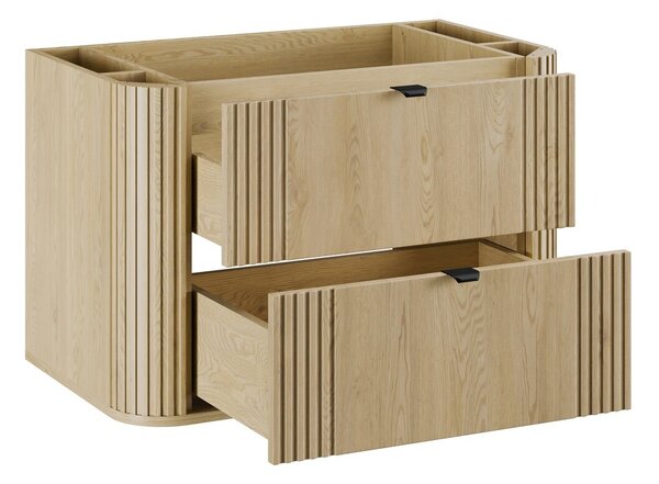 Comad Koupelnová sestava Ovalia River s deskou, umyvadlem a skříňkami 80 cm dub Cremona