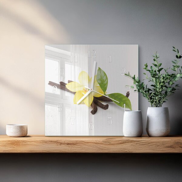 Skleněné hodiny Vanilková orchidej zskb-30x30-00087184