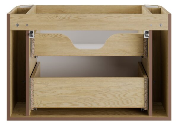 Comad Koupelnová sestava Ovalia River s deskou, umyvadlem a skříňkami 80 cm dub Cremona
