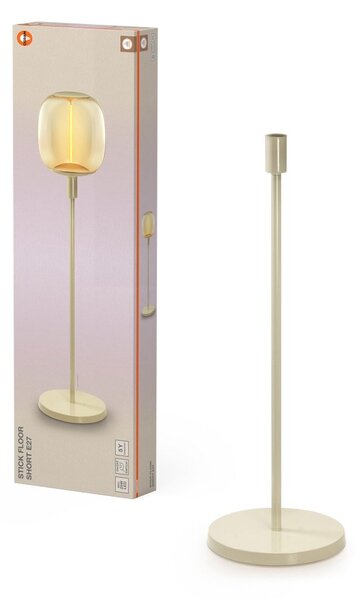 Dekorativní stojací lampa E27, béžová, krátká