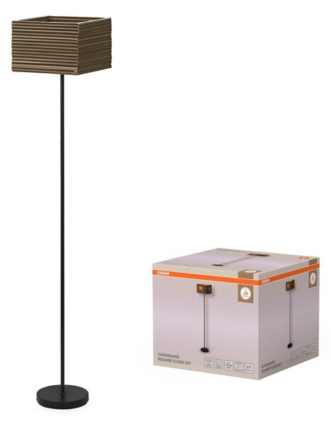 Dekorativní stojací lampa Cardboard Square E27 hnědá, 300 mm