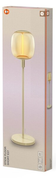 Dekorativní stojací lampa E27, béžová, krátká
