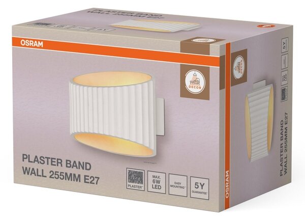 Dekorativní nástěnné svítidlo Plaster Band 1xE27, 255 mm
