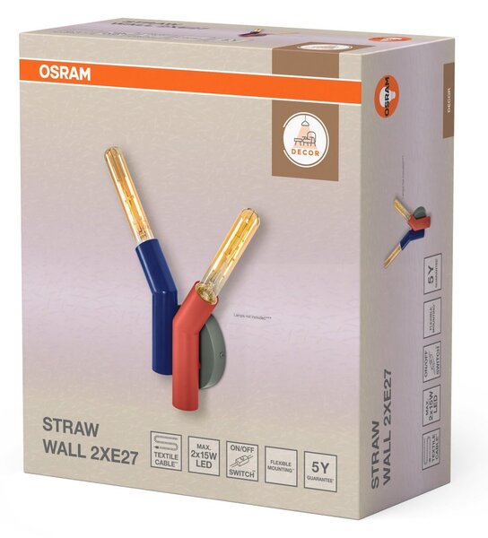 Dekorativní nástěnné svítidlo Straw 2xE27 vícebarevné