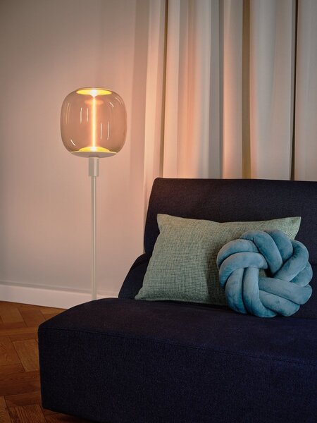 Dekorativní stojací lampa E27, béžová, krátká