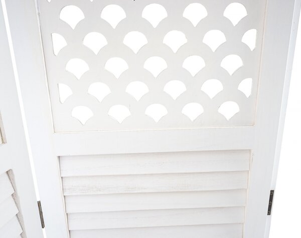 Paraván Shabby vintage A84 - 170 x 245 cm - Bílá