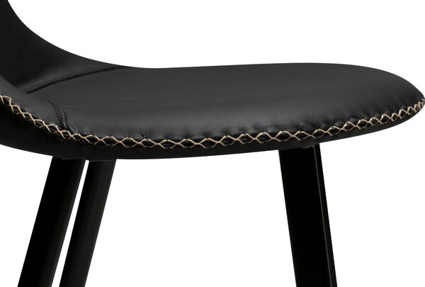 ​​​​​Dan-Form Černá kožená barová židle DAN-FORM Flair 65 cm