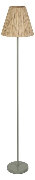 Dekorativní stojací lampa Raffia, E27, zelená