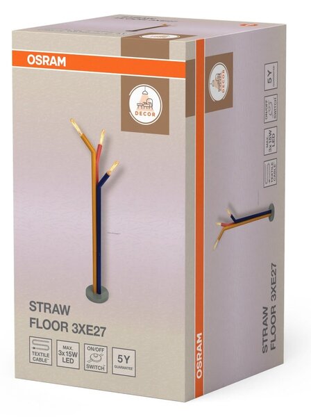 Dekorativní stojací lampa Straw 3xE27
