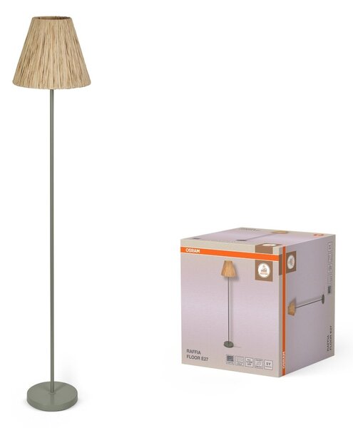 Dekorativní stojací lampa Raffia, E27, zelená