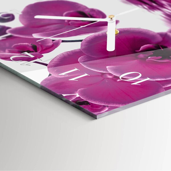 Skleněné hodiny Orchidej zskb-30x30-00087188