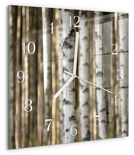 Skleněné hodiny Břízy zskb-30x30-00085662