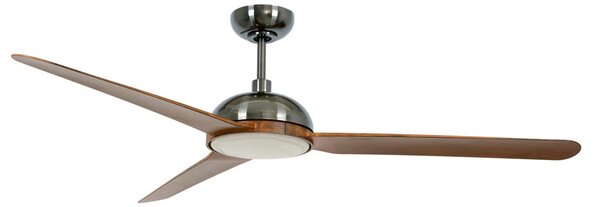 Stropní ventilátor Unione se světlem, nikl/koa, tichý – Beacon Beacon Lighting, Unione, stmívatelné, Dřevo, Obývací pokoj, Plast