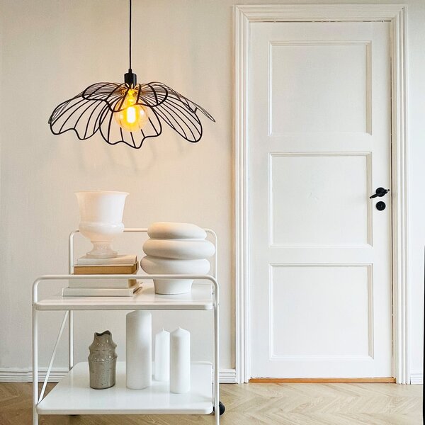 Závěsná svítidlo Dyberg Larsen, Blumen, stmívatelné, Černá, Obývací pokoj, Kov, Design