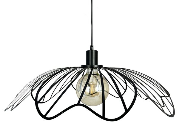 Závěsná svítidlo Dyberg Larsen, Blumen, stmívatelné, Černá, Obývací pokoj, Kov, Design