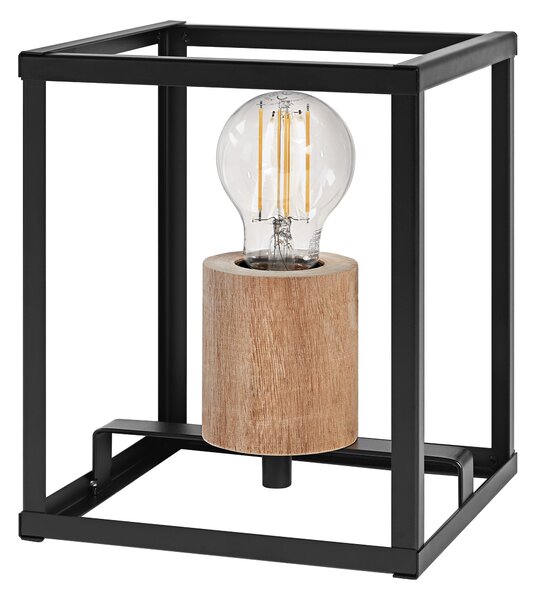 Dekorativní stolní lampa Nairobi, E27, kov a dřevo