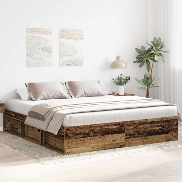 Rám postele bez matrace Staré dřevo 180x200cm Technické dřevo 3328861