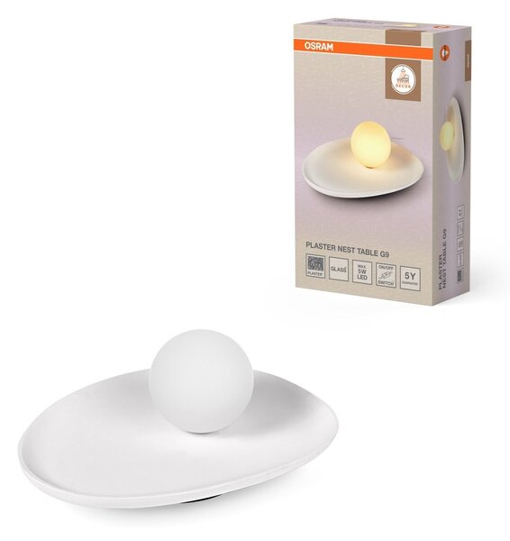 Dekorativní stolní lampa Plaster Nest 1xG9, bílá