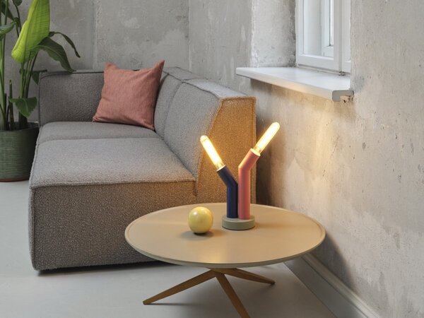 Dekorativní stolní lampa Straw, kovová, 2xE27, vícebarevná
