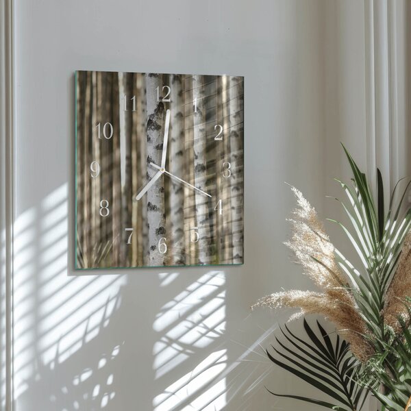 Skleněné hodiny Břízy zskb-30x30-00085662