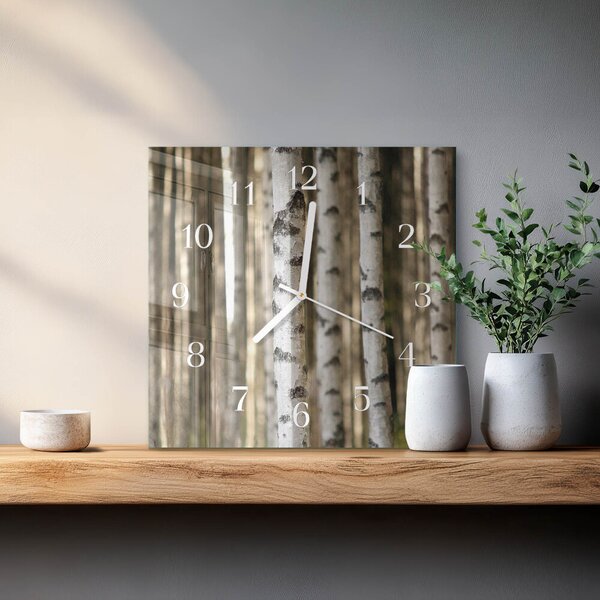 Skleněné hodiny Břízy zskb-30x30-00085662