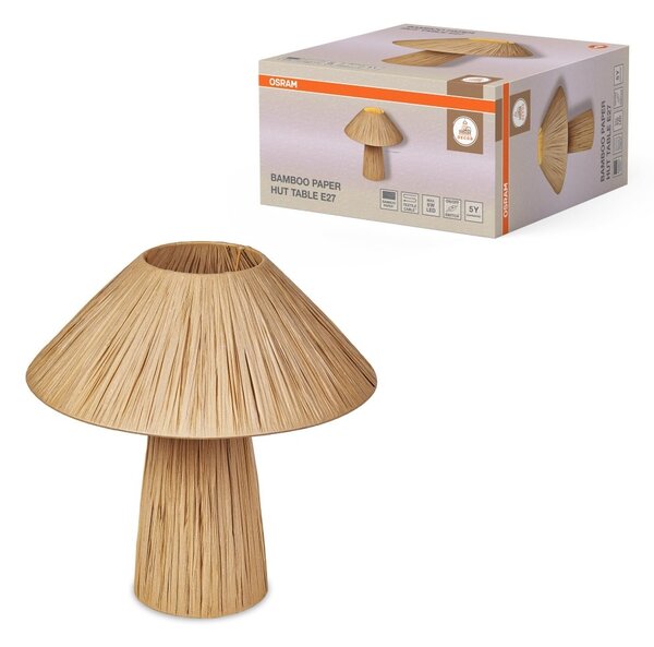 Dekorativní stolní svítidlo Bamboo Paper Hut, 1xE27, hnědé