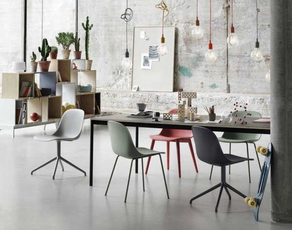Muuto Židle Fiber Side Chair Swivel Base, black