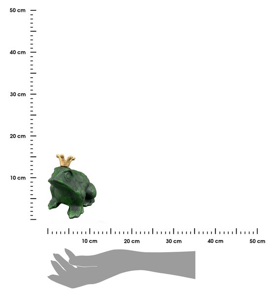 Zahradní litinová figurka Jeremy, 12 cm, zelená