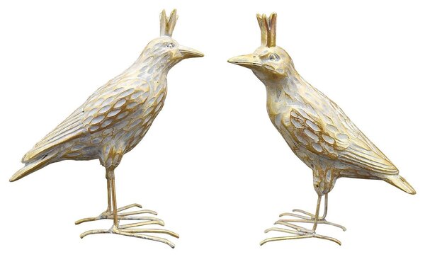 Zahradní figurka z polyresinu Jude, sada 2ks, 11,5 cm, zlatá