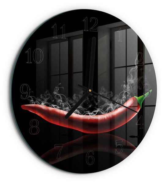 Skleněné nástěnné hodiny Chilli papričky zsoc-fi30-00059099