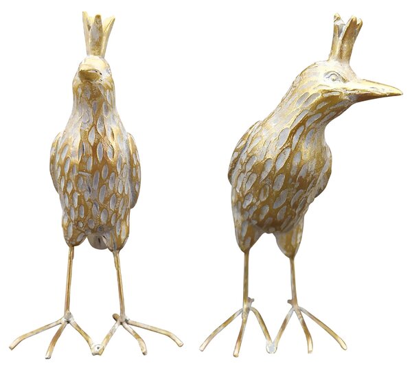 Zahradní figurka z polyresinu Jude, sada 2ks, 11,5 cm, zlatá