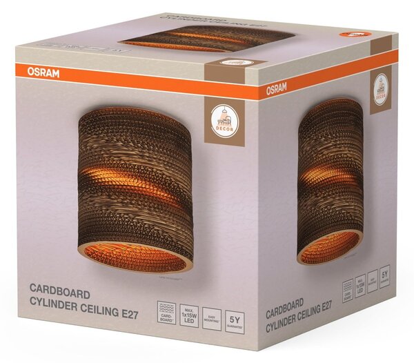 Dekorativní stropní svítidlo Cardboard Cylinder E27 hnědé