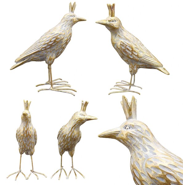 Zahradní figurka z polyresinu Jude, sada 2ks, 11,5 cm, zlatá