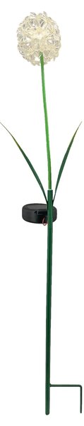 Zapichovací zahradní solární světlo Flower, 70 cm, kov/plast, bílá