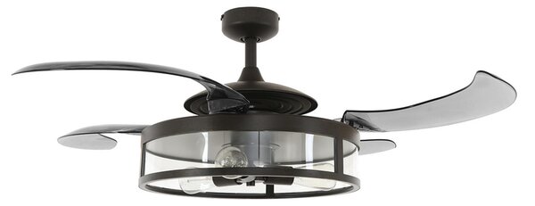 Stropní ventilátor Fanaway Classic s osvětlením, černý, tichý, Beacon Beacon Lighting, Fanaway Classic, Šedá, Obývací pokoj, Plast, Moderní