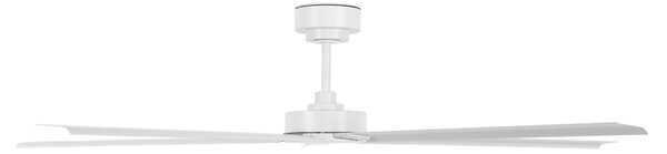 Stropní ventilátor Monza, bílý, DC, tichý, Ø 152 cm, IP55 – Beacon Beacon Lighting, Monza, Bílá, Obývací pokoj, Hliník, Moderní