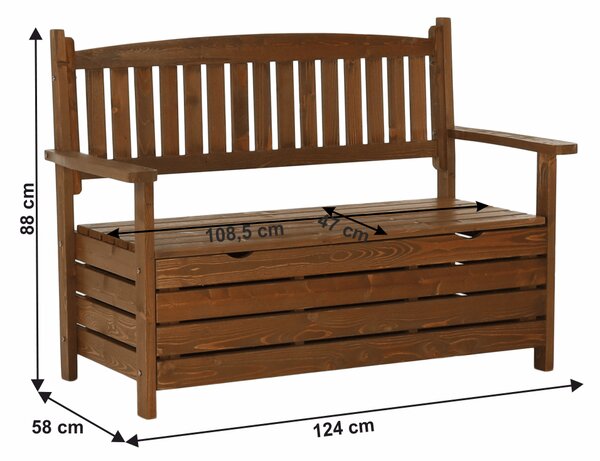 Zahradní lavička 124 cm Dina (hnědá)