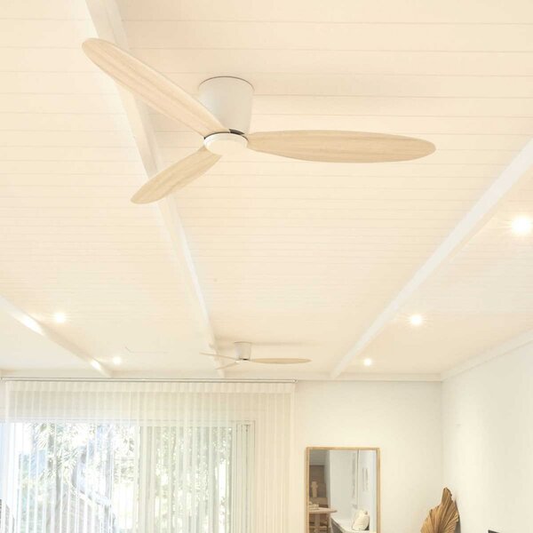 Stropní ventilátor Airfusion Radar, dub, Ø 106 cm, tichý – Beacon Beacon Lighting, Airfusion Radar, Dřevo, Obývací pokoj, Dřevo, Moderní