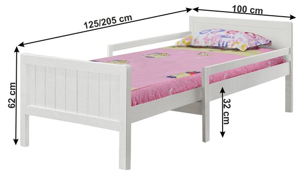 Jednolůžková postel 90 cm Elunna (bílá) (s roštem)