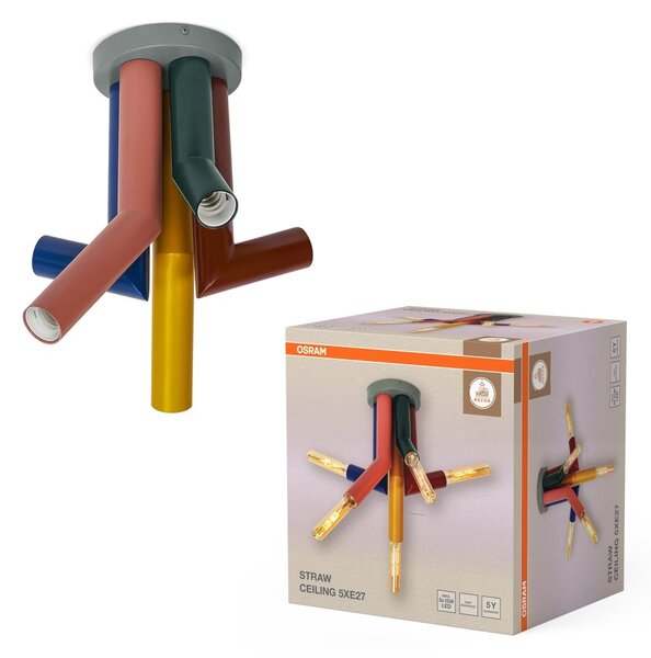 Dekorativní stropní svítidlo Straw 5xE27 vícebarevné, 294 mm