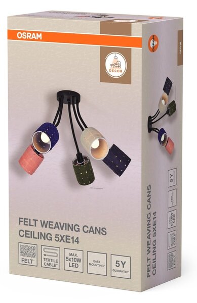 Dekorativní stropní svítidlo Felt Weaving Cans 5xE14 vícebarevné