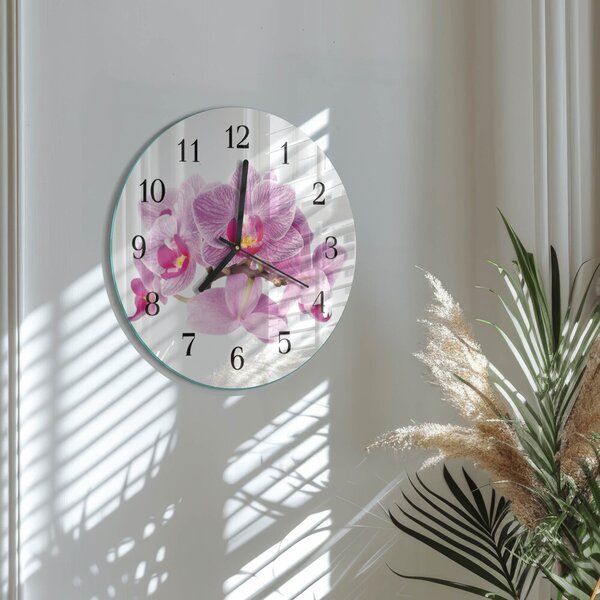 Skleněné nástěnné hodiny Orchideje zsoc-fi30-00172587