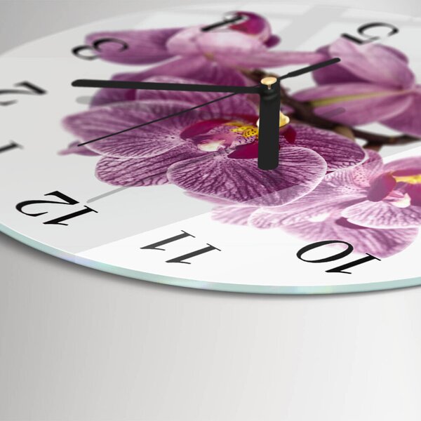 Skleněné nástěnné hodiny Orchideje zsoc-fi30-00172587
