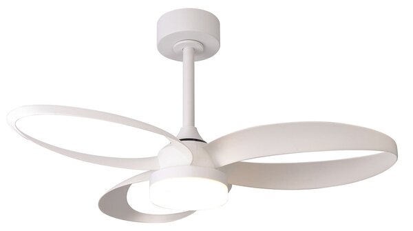 Stropní ventilátor Infinity LED, bílý, DC, tichý, CCT – Mantra Mantra Iluminación, Infinity, stmívatelné, Bílá, Obývací pokoj, Plast, Moderní
