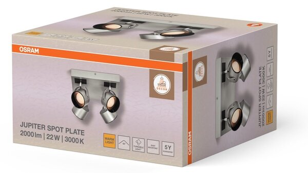 Dekorativní stříbrné stropní svítidlo 22 W Teplá bílá 260 mm