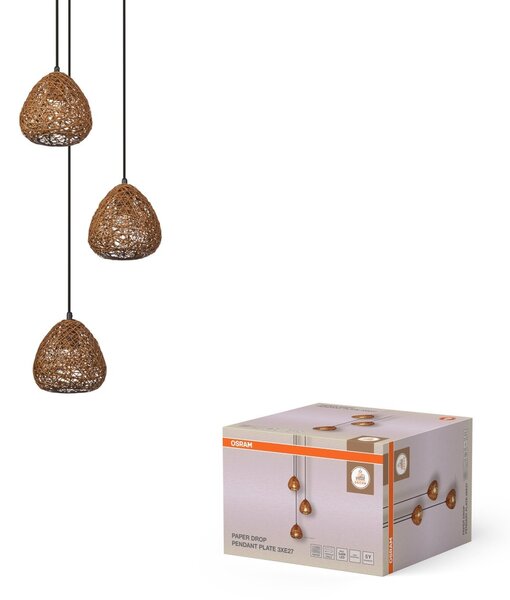 Dekorativní závěsná lampa Kapka Paper 3xE27, béžová