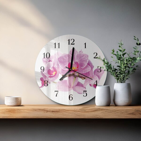 Skleněné nástěnné hodiny Orchideje zsoc-fi30-00172587