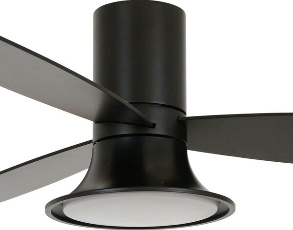 Stropní ventilátor Flusso s osvětlením, černý, 132 cm, tichý, model Beacon Beacon Lighting, Flusso, stmívatelné, Černá, Obývací pokoj, Dřevo, Moderní