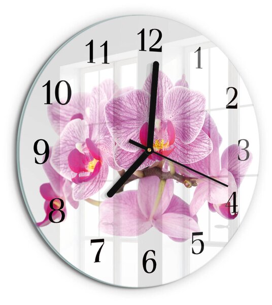 Skleněné nástěnné hodiny Orchideje zsoc-fi30-00172587